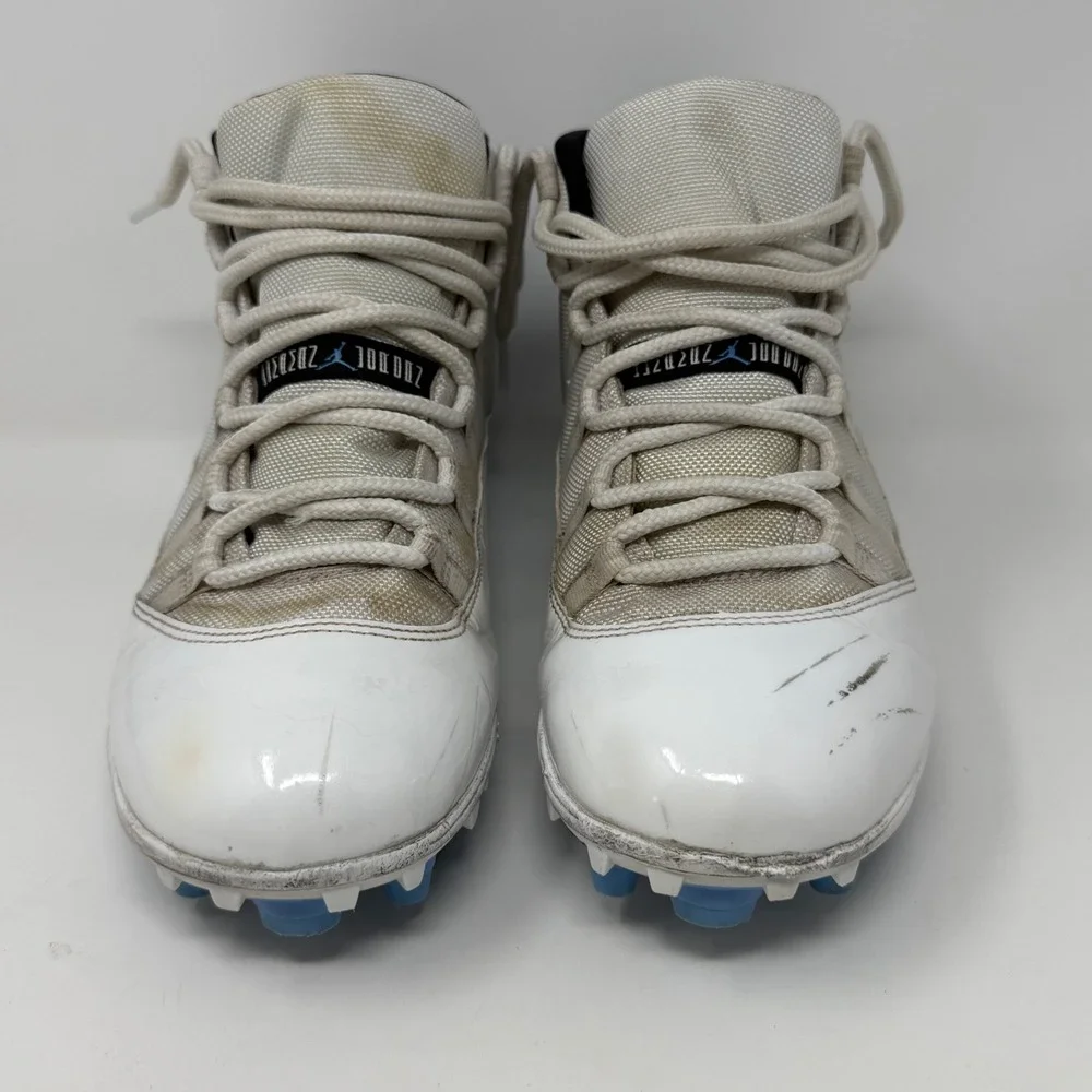 Jordan 11 Retro TD Football Cleats White Columbia Blue AO1561-117 Mens 11.5